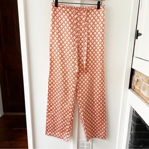 GINIA pink silk geo pant